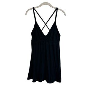 Xhilaration Women's Criss Cross Pullover Mini Dress in Black - Size Small